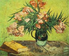 Haga click para ver la imagen ampliada 1888 vase avec lauriers roses et livres.jpg